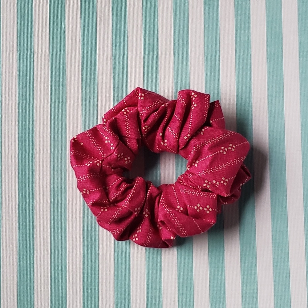 Vintage Pink and White Pin Stripe Scrunchie